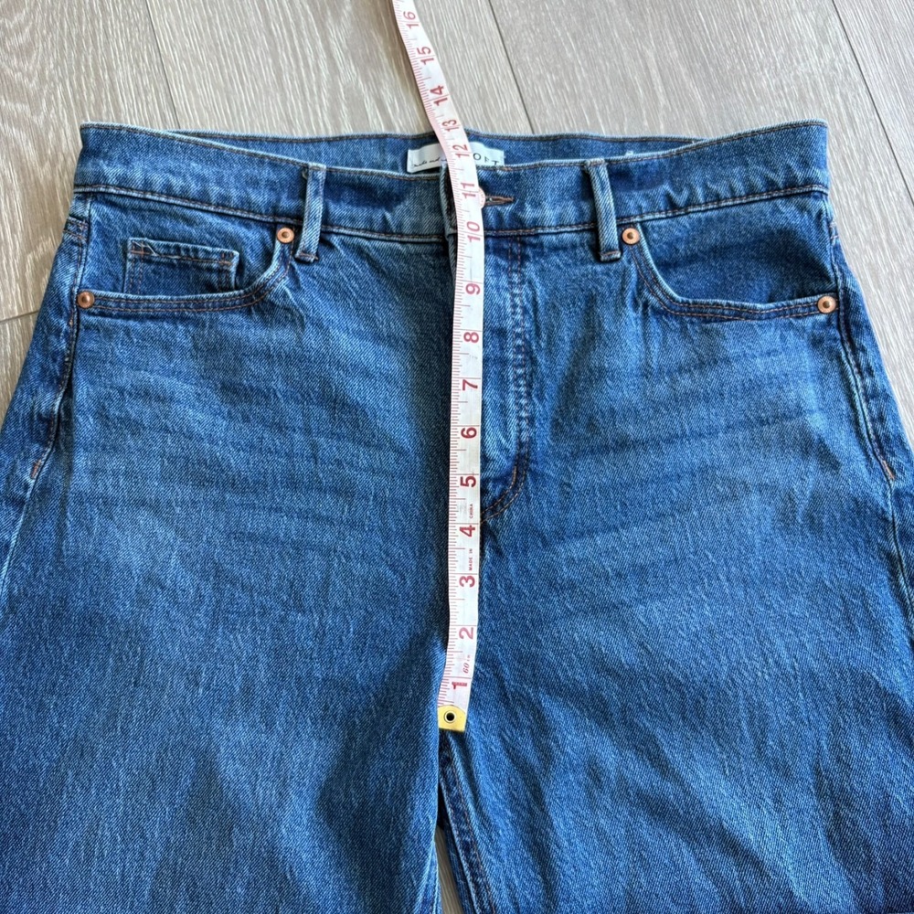 Loft Womens Indigo Blue Denim Comfort Stretch The Wide Leg Jeans Size 30/10 - Picture 9 of 12